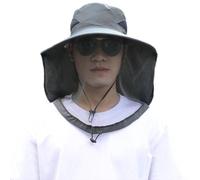 HEIBTENY per Cappello da Pesca UPF50+ con Rete Antizanzare per Cappello | Rete a maglia fine, blocca insetti, viso protetto, tessuto morbido, ideale per esterni