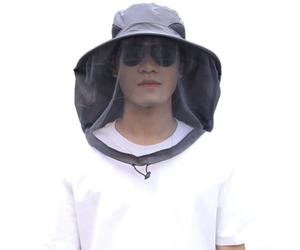HEIBTENY per Cappello da Pesca UPF50+ con Rete Antizanzare per Cappello | Rete a maglia fine, blocca insetti, viso protetto, tessuto morbido, ideale per esterni
