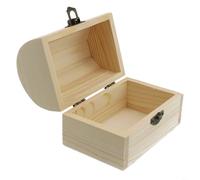 HEIBTENY Scatola portaoggetti in legno con incernierato ad arco con forte chiusura e cerniere per ricordi, progetti artigianali, matrimoni, battesimi o vigilia di Natale (M)