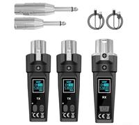 HEIBTENY Sistema microfonico wireless UHF con trasmettitore e ricevitore XLR, gamma dinamica 110 dB, risposta in frequenza 20 Hz-20 kHz, trasmissione fino a 50 m per microfoni dinamici (uno tira due)