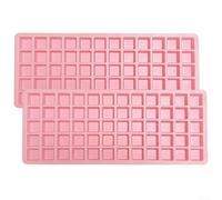 HEIBTENY Stampi per cubetti di ghiaccio, 2 pezzi, 60 griglie quadrate per cubetti di ghiaccio con coperchi, per la raccolta giusta, antiaderenti, facili da pulire (rosa)