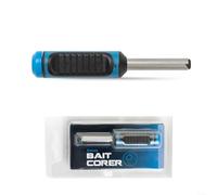 HEIBTENY Strumento per alesatura per esche in acciaio inox, 5 mm, 7 mm, doppia dimensione, per pesca alla carpa europea, strumento di perforazione preciso senza danneggiare la struttura dell'esca, blu