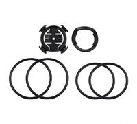 HEIBTENY Supporto per computer da bicicletta, supporto a quarto di giro per stelo o manubrio Edge, staffa GPS per ciclismo in ABS+gomma con pinza e fasce in gomma, nero, leggero, 10 g