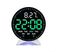 HEIBTENY Sveglia digitale a LED con display multifunzione che mostra ora, data, giorno e lancetta dei secondi dinamica, doppia sveglia modalità sonno, luminosità regolabile e rilevamento automatico