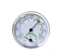 HEIBTENY Termometro igrometro per interni, per mini misuratore analogico di umidità della temperatura, 58 mm, senza batteria, in lega di alluminio, per casa, camera da letto, ufficio, soggiorno