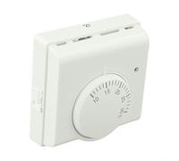 HEIBTENY Termostato ambiente non programmabile per riscaldamento a pavimento, rotativo meccanico per regolatore di temperatura DIAL con interruttore on/off, contatto potenziale a 2 fili per caldaia
