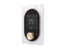 HEIBTENY Termostato WiFi Smart Boiler 16A con display VA per riscaldamento a pavimento Sauna Room, 5+1+1 regolatore di temperatura programmabile settimanale, manopola touch PC+ABS IP20 nero (bianco)