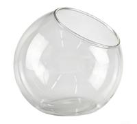 HEIBTENY Terrario in vetro borosilicato trasparente, design a bocca aperta, per piante grasse, candele, decorazione per la casa e il giardino, da appendere al tavolo, 13,5 cm (18 cm)