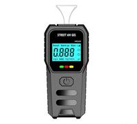 HEIBTENY Tester di respiro con trasmissione vocale, display digitale a LED, sensore semiconduttore per 0-200 mg/100 ml, rilevatore di tipo colpo portatile con 5 bocchini, nero (A)