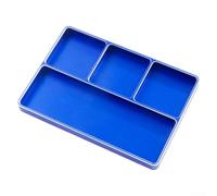 HEIBTENY Vassoio magnetico per viti per auto RC, organizer a 4 scomparti in lega di alluminio con cuscinetti lavorati a CNC, supporto portatile per dadi e bulloni per Traxxas per Arrma (blu)