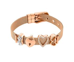 Heideman bracciali per donne in acciaio inox color oro rosa gioielli donna offerta con pietra bianca