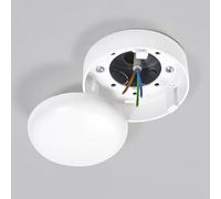 Heidemann 43176 Scatola di distribuzione per montaggio a soffitto Ø100 x 47 mm - Confezione da 3 pezzi - Bianco - Plastica Interno - con anello adattatore & tappo a vite - Scatola di giunzione per