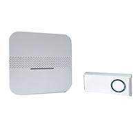 Heidemann Funkgong Set Radix (colore bianco, portata 75 m, 3 melodie, volume regolabile fino a 80 dB, campane, Gong, set campanello per porta di casa, campanello radio) 70704