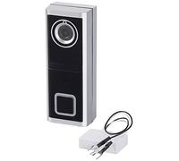 Heidemann WI-FI Video 70716 - Campanello mobile 1 (nero-argento, per gong cablato, controllo Wi-Fi tramite app, monitoraggio 24/7, lente grandangolare 140°, campanello radio)
