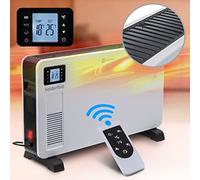 Heidenfeld Riscaldatore Elettrico a Convezione EK100 | 2300 Watt - Telecomando - Timer - Display LCD - Radiatore - Stufa Elettrica - Riscaldamento Elettrico