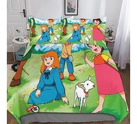 Heidi Set Di Biancheria Da Letto Di Stampato in 3D Con Federe,copripiumino Da Con Chiusura A Cerniera, Copripiumino in Microfibra Morbida Double(200x200cm)