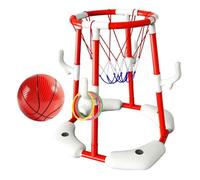 Heidouse Basketball Hoop, Giocattoli da Basket Galleggiante 2 in 1 ＆ Giocattoli ad Anello, Partite galleggianti in Piscina con 1 Palline e 12 Anelli per Bambini Adulti, Rosso