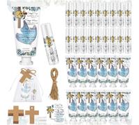 Heigble Set di 144 balsami per le labbra cristiani per le mani, include 36 versi biblici, 36 creme idratanti per le mani con croce biblica, 36 sacchetti, 36 carte e corde per accessori da donna regali