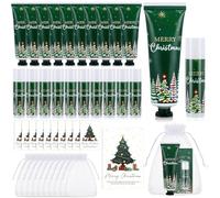 Heigble Set di 30 creme per le mani e balsamo per le labbra di Natale, set regalo per feste con sacchetto in organza, etichetta di ringraziamento per Natale, Ringraziamento, piccoli regali