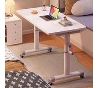 Height Adjustable Standing Desk, Mobile Computer Desk with Wheels, Portable Writing Desk for Home Office, Study and Bedroom, 120 cm - Perfect for Corner Space and Work Storage.