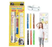 Height Chart, Doodling Height Measuring Sticker Over 6 Years Old, Paper Decorative Growth Wall Sticker, Perfect For Nursery, Kids Bedroom, Classroom, And Playroom Decor, 68.9x9.72 Inches