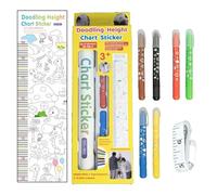 Height Chart - Growth Chart - Doodling Height Measuring Sticker Decorative Growth Wall Sticker For Nursery, Kids Bedroom, Classroom, Playroom, Fun And Interactive Child Growing trackerr For Home Déco