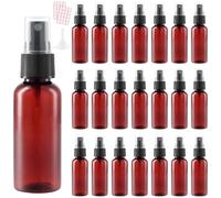 HEIHAK 40 flaconi spray piccoli, color ambra, 50 ml, riutilizzabili, in plastica, con 5 imbuti, contenitori vuoti per viaggi, pulizia