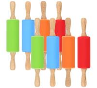 HEIHAK 8 mini mattarelli in silicone antiaderente, 23 x 4 cm, mattarello in 4 colori per realizzare gnocchi, pasta, pane, pasticceria