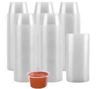 HEIHAK Confezione da 200 piccoli contenitori in plastica da 113,4 g con coperchio, contenitori per alimenti per ketchup, per cucina