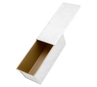HEIHAK Pullman - Teglia rettangolare antiaderente con coperchio, 1000 g, in lega di alluminio, per cottura in forno, argento, 34 x 13,5 x 12 cm