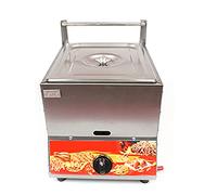 Heihe Friggitrice A Gas in Acciaio Inossidabile, Friggitrice A Gas da Banco da 11 Litri con Cestelli E Coperchio Estraibili, Potenza di Fuoco Regolabile, Impugnatura Ergonomica Cool Touch, per La