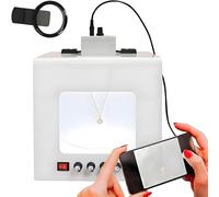 HEIHEIZI Light Box Potenziata, Kit Light Box per Fotografia Professionale di Gioielli con Piattaforma Girevole Regolabile a 360°, CRI >92%, per Fotografia di Gioielli/Orologi/Cosmetici TB200