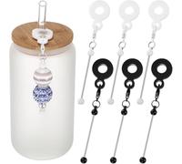 Heilanole 6 Pezzi di Charm per Tazza con Perline, Compatibili con Cannucce Standard, per Creare Gioielli Fai da Te.