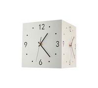 Heilanole Orologio da Parete Quadrato Silenzioso per Camera da Letto, Bifacciale, Sensore di Ricarica, Luminoso, Orologio Angolare in Metallo, ()