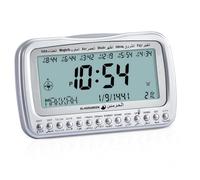 Heilanole Orologio da Tavolo Retroilluminato con Azan Islamico Athan Prayer Alarms e Display Digitale della Direzione 'Orologio da Tavolo Alarms Clock A