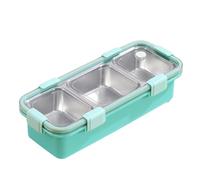 Heilanole Scatola Portapranzo A 3 Scomparti, Bento Box In Acciaio, Contenitore per Alimenti Portatile per Bambini, Scatola per Snack A Prova di Perdite B