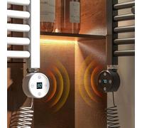 Heilmetz Elemento Riscaldante 1200W con Termostato per Scaldasalviette Elettrico Bagno, Termosifoni, Radiatore, con Temperatura Regolabile e Funzione Timer, Design Nero