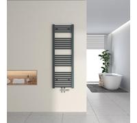Heilmetz Scaldasalviette Bagno 1200x400mm, Termoarredo Bagno ad Acqua, Termosifoni Moderni Acciaio, Scalda Asciugamani da Parete 1/2, Attacco Centrale, Interasse 50, Termosifoni Verticali, Bianco