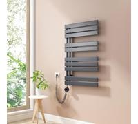 Heilmetz Scaldasalviette Elettrico Bagno 899x600mm, Termoarredo Bagno con Termostato Digitale, Termosifone Elettrico, Controllo Della Temperatura, Function Timer, Radiatore Vertical, Antracite
