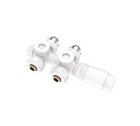 Heilmetz Valvola per Radiatore, Valvola Termostatica Angolare, Kit Multiblocco per Radiatore con Controllo della Temperatura, Bianco Stile 1, 1 Set