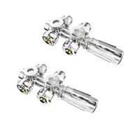 Heilmetz Valvola Termostatica Multiblock Radiatore Termostato con Attacco Centrale per Termosifone Universale per Radiatori, adatta a Valvole Diritte e a Gomito, Cromo, due pezzi