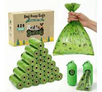 Heim & Elda - Sacchetti per escrementi di cani (420 pezzi), biodegradabili per cani, a prova di perdite, ecologici, per lo smaltimento dei rifiuti di cani, rotoli di ricarica con 2 dispenser gratuiti