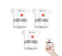 Heiman Mini Rilevatore di Fumo - Red Dot Design Award - Certificato TÜV EN 14604, CE, UKCA, DBI e RoHS, Sensore Fotoelettrico, Batteria 10 Anni Sostituibile, Test & Silenzio (3 PCS)