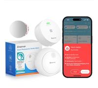 Heiman Rilevatore di fumo, batteria 10 anni con supporto magnetico, set da | Q-Label 2.0 e certificato EN 14604, connessione radio con app, compatibile con Google Home & Home Assistant, HM2SA-1W-T