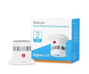 Heiman Rilevatore di fumo Smart HS1SA-E Plus, rilevatore di fumo che richiede un hub Zigbee 3.0, rilevatore di incendio con sensore fotoelettrico, domotica, supporta ZHA e Z2M per Home Assistant