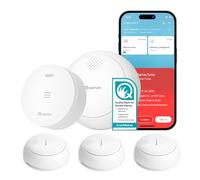 Heiman Rilevatore di Fumo Smart - Set da 3 con Gateway e Controllo tramite App, Batteria 10 Anni, Q-Label e EN 14604, Rilevatori di Fumo Wireless Interconnessi con Supporto Magnetico, Bianco