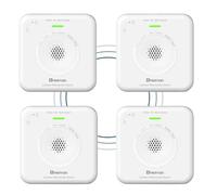 Heiman Rilevatore di Monossido di Carbonio (CO) Interconnesso, Sensore Elettrochimico 10 Anni, Allarme 85 dB, Batterie AA Sostituibili, Certificato EN 50291, Portatile per Casa (4 PCS)