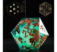 HEIMDALLR Set di dadi a nucleo liquido, con custodia per display a LED, 7 pezzi, dipinti a mano, con bordo affilato, con scatola regalo, set di dadi in resina per dungeons e dragons, set di dadi (D&D)