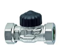 Heimeier Thermostat-Ventilunterteil Flachdicht. Nippelanschl Dn 20, Kvs 2,50