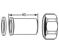Heimeier Vite M.Anschweißnippel 26,8 MM, per Dn 20, con Guarnizione Piana